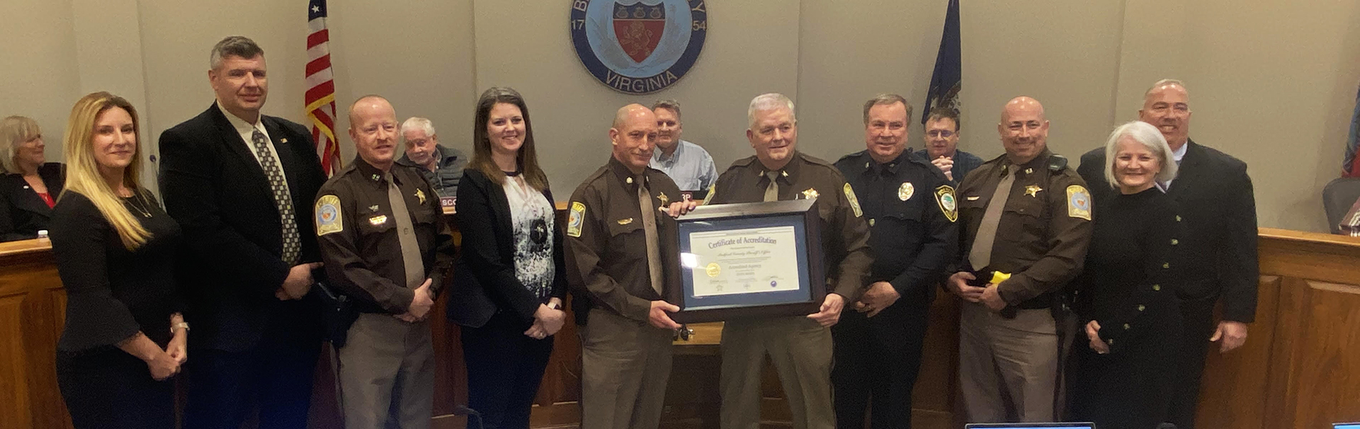 Sheriff's Office is honored at 2022 Board of Supervisors meeting for achieving accreditation